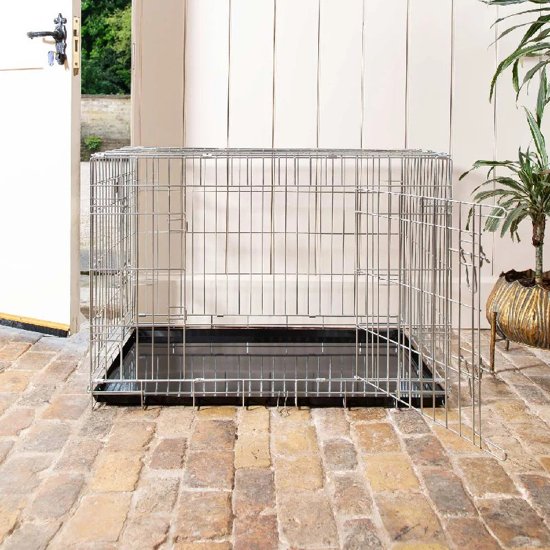 Heavy Duty Deluxe Dog Crate in Silver by Lords & Labradors