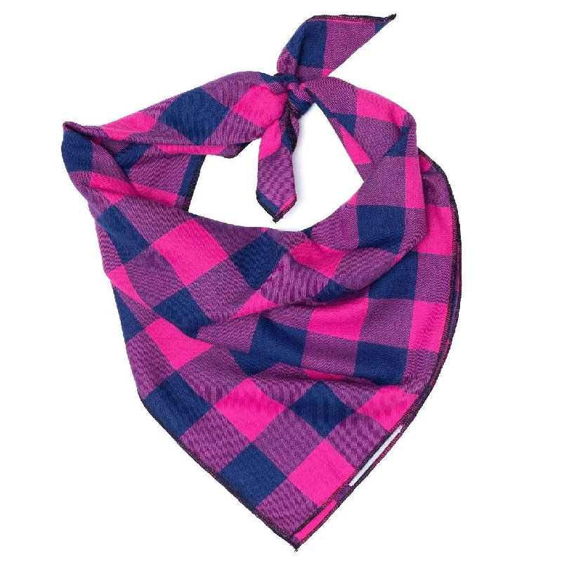 Pink/Navy Buffalo Check Bandana