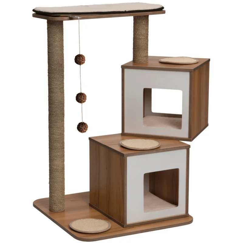 Cat Tree - Vesper Double - Walnut - 103.5 cm