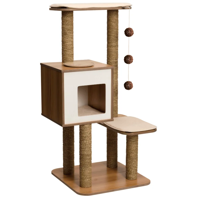 Cat Tree - Vesper High Base - Walnut - 121.5 cm